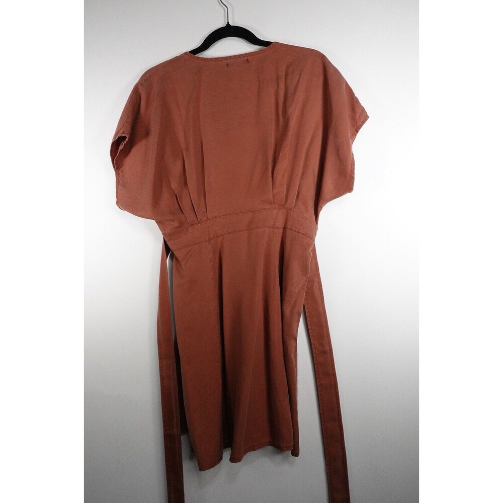 New Quince Vintage Wash Tencel Button Front Dress Terracotta Small 1001 - Picture 5 of 10